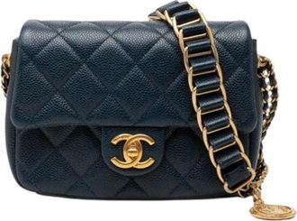 Chanel Pre-owned The Soul Crossbody Bag - Dames - Vintage Schoudertas - Blauw - ONE Size - Leer - Vintage