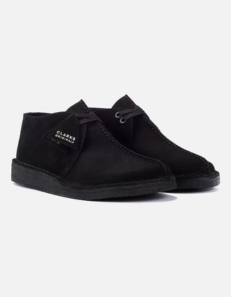 Clarks Mens Clarks Originals Desert Trek Suede Mens Black Shoes - Size: 10