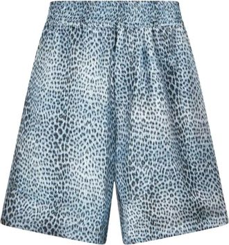 Roberto Cavalli Baby Jaguar Print Fabric Shorts - Heren - Korte Broeken - Blauw - L - Korte Broeken