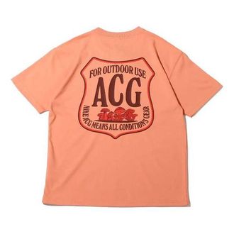 Nike Mens Nike ACG Minimalistic Alphabet Logo Printing Casual Round Neck Short Sleeve Pink T-Shirt DR7758-824