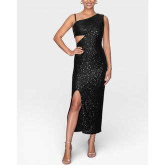 Rachel Roy Phoenix One Shoulder Maxi Gown in Black at Nordstrom, Size Xx-Large