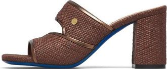 Loriblu Asymmetrical Double Front Strap Mules - Dames - Muiltjes - Bruin - 35 EU - Leer - Schoenen
