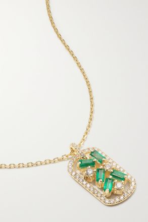 Suzanne Kalan Collana In Oro 18 Carati Con Smeraldi E Diamanti - Verde