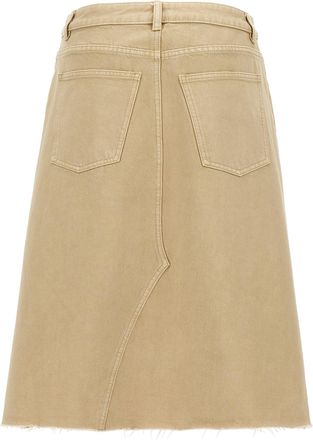 Tory Burch Womens Beige Cotton Midi Skirt