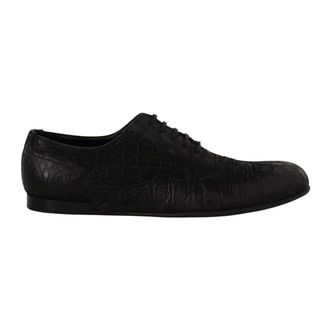 Dolce & Gabbana Schoenen, Heren, Zwart, 44 EU, Leer, Verhoog je formele outfit met echte caiman lederen zakelijke schoenen