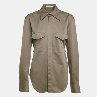 Dion Lee Ash Green Cotton Belted Utility Shirt