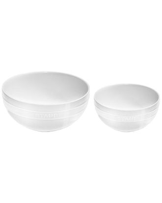 Staub Ceramic 2Pc White Nested Mixing Bowl Set