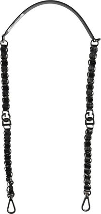 Dolce & Gabbana Black Leather Silver Chain Bag Accessory Shoulder Womens Strap