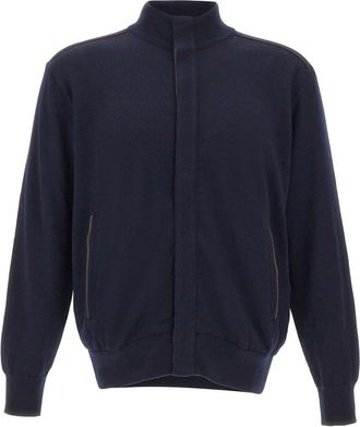 Paul & Shark Volledige rits wollen vest - Heren - Vesten - Blauw - M - Wol - Truien & Vesten