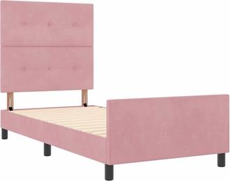 vidaXL Estructura De Cama Con Cabecera Rosa 80 X 200 Cm Terciopelo Vidaxl