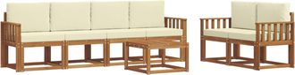 vidaXL Conjunto De Sof&aacute;s De Exterior 7 Uds. Natural Y Crema Vidaxl