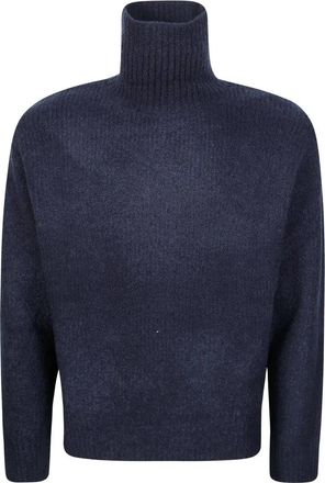 Paolo Pecora Maglia Lupetto - Heren - Coltruien - Blauw - XL - Wol - Truien & Vesten