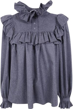 Chlo&eacute; Blouse met wijde mouwen - Dames - Blouses - Grijs - S - Overhemden