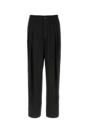 Giorgio Armani Black Viscose Wide Leg Pant
