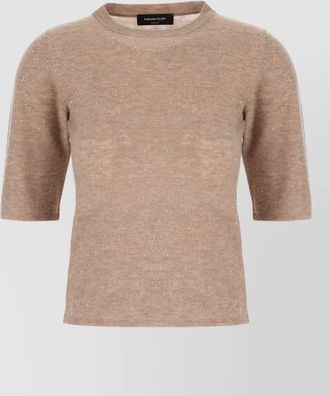 Fabiana Filippi wool-blend ribbed micro sequin short-sleeve sweater