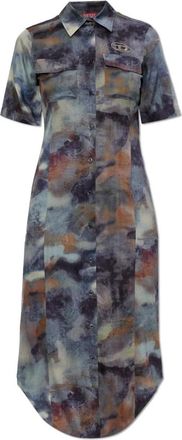 Diesel D-Ana Dress - Dames - Shirt Kleedjes - Grijs - XS - Leer - Kleedjes