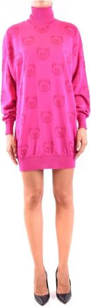 Moschino Gebreide Jurk - Dames - Kleedjes - Roze - M - Wol - Kleedjes