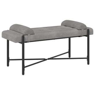 vidaXL Banco Con Botones Y Cojines Gris Claro 110 X 40 X 46 Cm Vidaxl