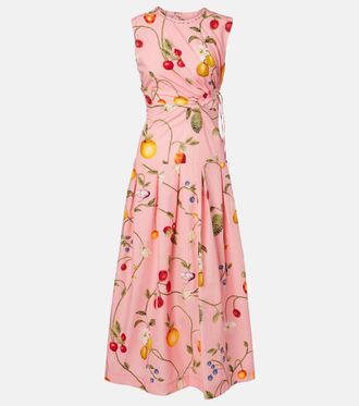 Agua Bendita Oto&ntilde;o printed cotton midi dress