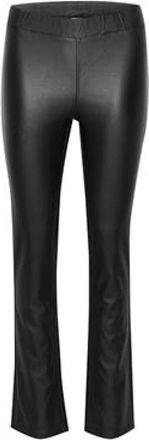 Kaffe Flared Elastische Taille Broek - Dames - Slim Fit Broeken - Zwart - XL - Nylon - Broeken