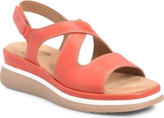 COMFORTIVA Amethyst Slingback Platform Wedge Sandal in Red Coral at Nordstrom, Size 6.5