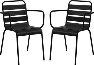 Vente-Unique Poltrona da giardino impilabile in Metallo Nero - Lotto di 2 - MIRMANDE di MYLIA