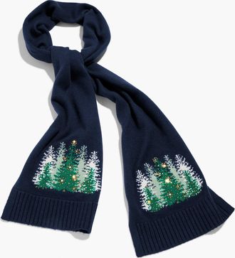Talbots Whimsy Tree Scarf - Indigo - 001 Talbots
