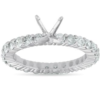 Pompeii3 1 1/2ct Diamond Eternity Mount Engagement Ring Setting 14k White Gold Size Selectable