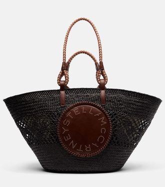 Stella McCartney Logo Large raffia basket bag