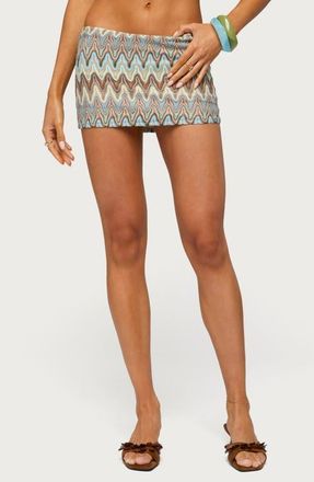 Edikted Saha Zigzag Knit Miniskort in Mix at Nordstrom, Size X-Small