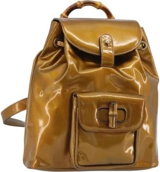 Gucci Pre-owned Vintage Rugzak - Dames - Vintage Rugzakken - Bruin - ONE Size - Leer - Vintage