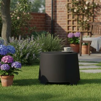 Dmora Mesa Exterior Crudup, 2 Plazas, Extensible Hecho En Italia, 46x40x38h Cm Negro Antracita