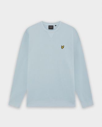 Lyle & Scott Mens Crew Neck Sweatshirt in Light Blue Cotton - Size X-Large