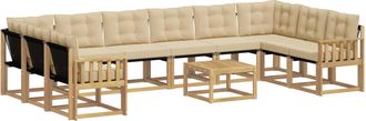 vidaXL Conjunto De Sof&aacute;s De Exterior 11 Uds. Y Beige Vidaxl
