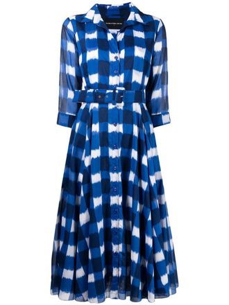 Samantha Sung Abito corto a quadretti - Blu