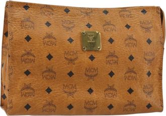 MCM Visetos Pouch Pvc Canvas Clutche & Pouche Bag (Pre-Owned)