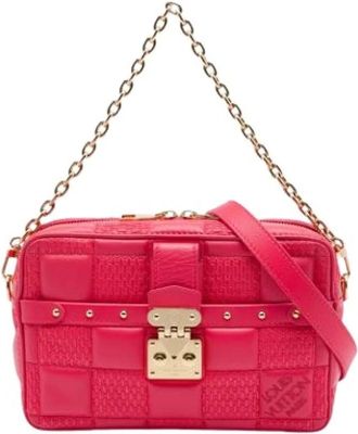 Louis Vuitton Pre-owned Quilted Damier Satchel - Dames - Vintage Schoudertas - Roze - ONE Size - Leer - Vintage