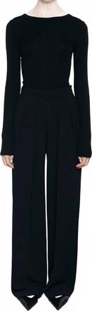 Enza Costa Womens Rib Crew Top In Black