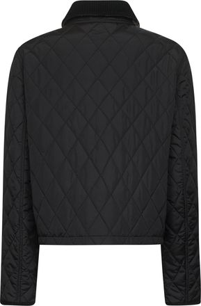 Burberry Womens Jacket, Quilted Cropped Nylon Black Polyamide Bomber Jackets