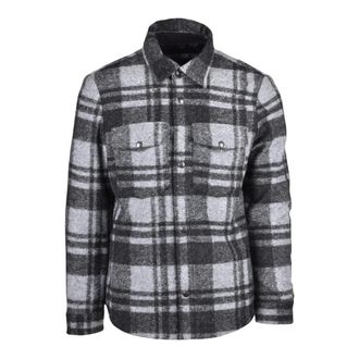 Officina36 Camicia Giubbotto - Heren - Casual Overhemden - Grijs - S - Wol - Overhemden