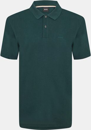 HUGO BOSS Mens Hbb Pallas Polo Iconic Logo Embroidered Shirt in Dark Green - Size X-Large