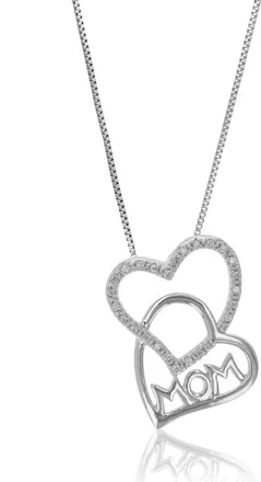 Vir Jewels 1/12 cttw Lab Grown Diamond MOM Pendant Necklace in Sterling Silver with Chain For Women