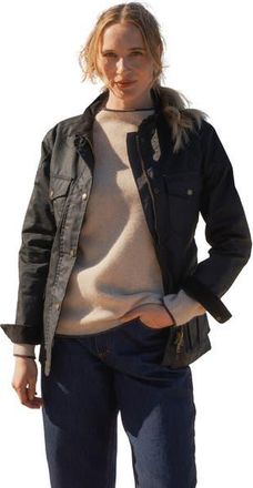 Celtic & Co. British Waxed Cotton Belted Jacket in Black at Nordstrom, Size 14