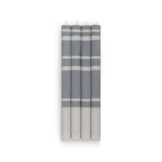 British Colour Standard Striped Dinner Candles - Set of 4 in Gunmetal/gull Grey at Nordstrom
