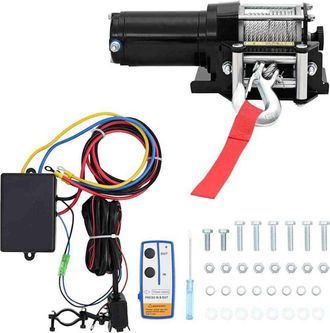 vidaXL Cabrestante El&eacute;ctrico Placa Montaje Gu&iacute;a De Rodillo 12v 1360kg Vidaxl