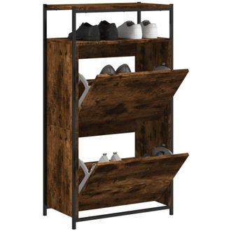 vidaXL Scarpiera Rovere Fumo 60x34x112 cm in Legno Multistrato - Vidaxl