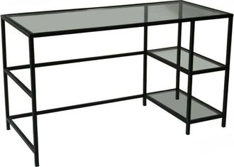 Dmora Escritorio Dkarlsso, Escritorio Multiusos, Mesa De Oficina Para Pc, El Plan De Trabajo, 130x60h75 Cm, Negro - Dmora