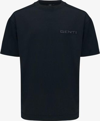 Genti Embroidered Logo T-shirt | Zwart