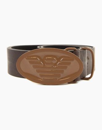 Emporio Armani Mens Emporio Armani Eagle Buckle Belt Marrone - Brown - Size: 105