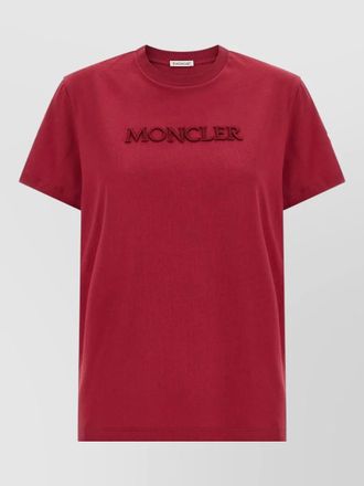 Moncler cotton logo embroidered t-shirt